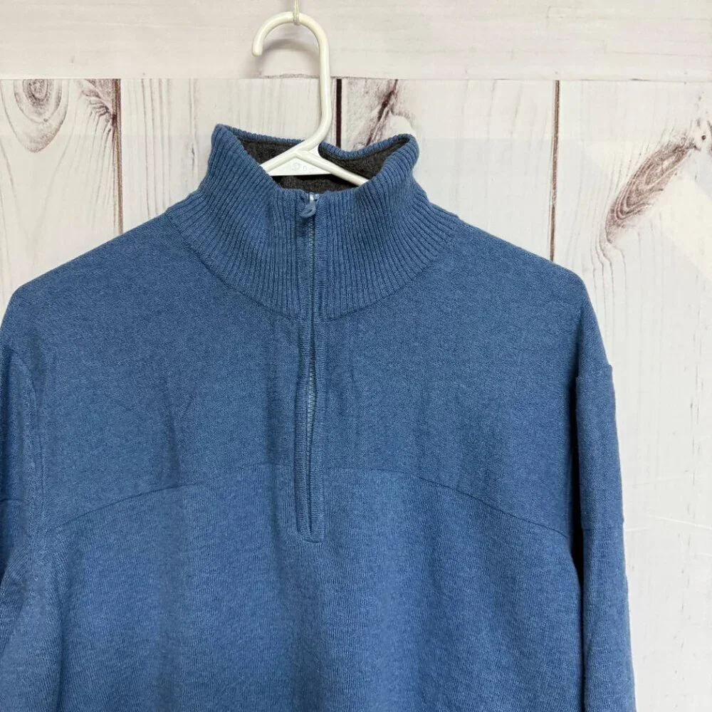 The North Face Mt. Tam‎ 1/4-Zip Sweater Men’s XL Blue Knit EUC
